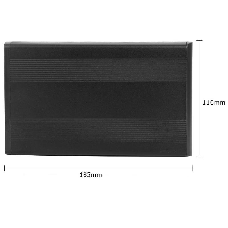 3.5 tums hårddiskfodral sata till usb 2.0 aluminiumlegering hdd-fodral extern hårddiskhölje med eu-adapter