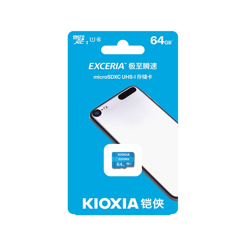 (Formerly Toshiba)Kioxia 256GB/128G/64G microSD Exceria Flash Memory Card U1 R100 C10 Full HD High Read Speed 100MB/s TF card: 64GB