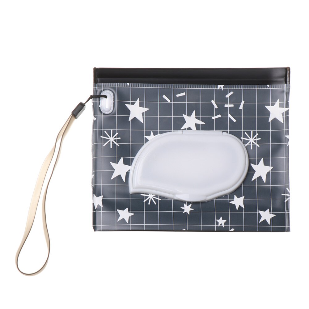 Nouvelles lingettes étui de transport embrayage propre lingettes humides sac cosmétique pochette facile à transporter Snap-Strap boîte à mouchoirs bébé poussette accessoires: E