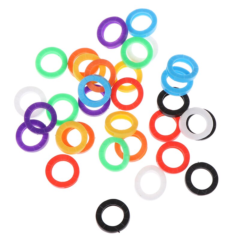32 Pcs Heldere Kleuren Hollow Multi Kleur Rubber Soft Sleutels Sloten Cap Key Covers Sleutelhanger Elastische Case Ronde Zachte Siliconen