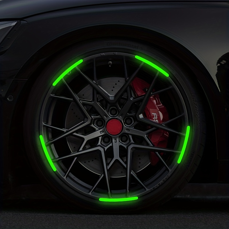 20Stck Auto Rad Leuchtende Aufkleber Reflektierende Aufkleber Leuchtende Fluoreszierende Farbe Rad Dekoration Motorrad Nacht Aufkleber