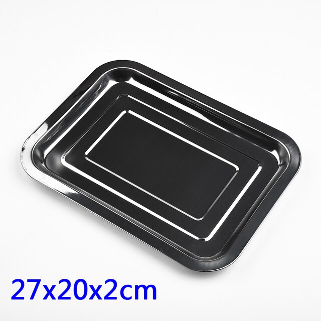 1 Pcs Stainless Steel Baking Pan Rectangular Baking Pan Non Stick French Fries Basket Baking Pan Toaster Oven Biscuit Baking Pan: 27 20 2cm
