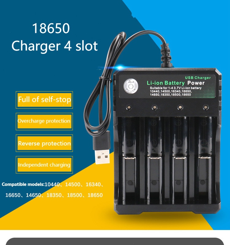 100% 18650 battery 3.7V 9900mAh rechargeable lion battery for Led flash light battery 18650 battery + USB charger