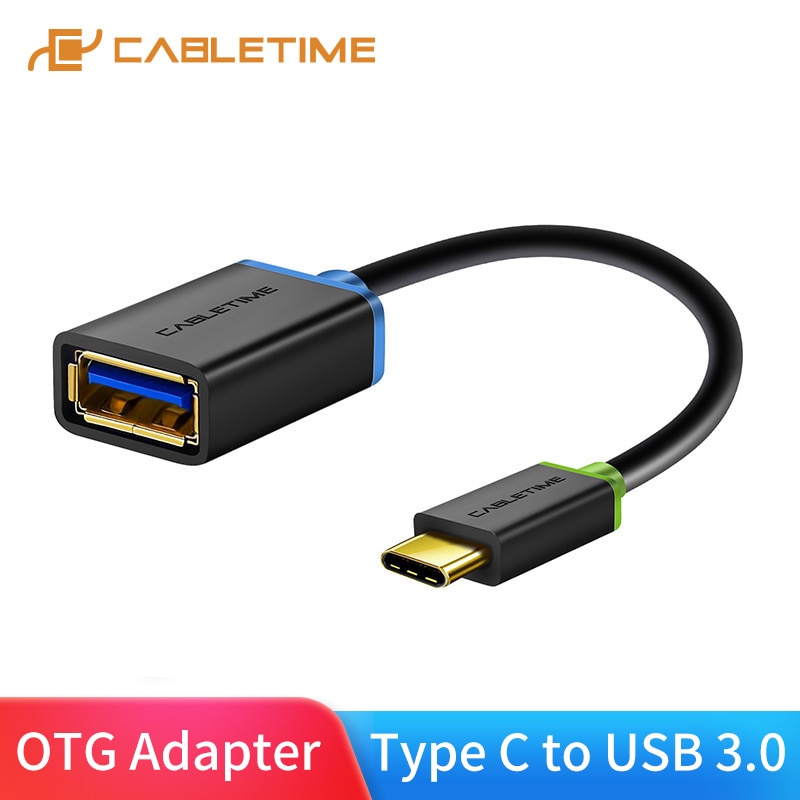 Cabletime USB C OTG Kabel Type C 3.1 naar USB 3.0 Adapter Snel Opladen/Data voor Camera Samsung HUAWEI p20 Mac USB C Apparaat C010