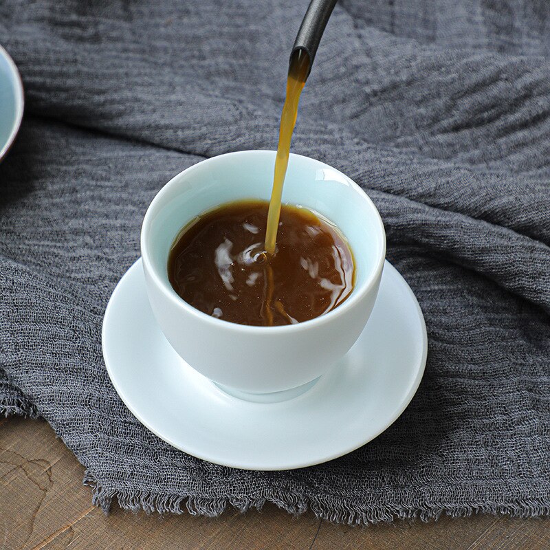 Taza de cerámica para café expreso con platillo, de pequeña capacidad taza de café, cambio de horno, taza de té turco, posavasos de Kungfu chino