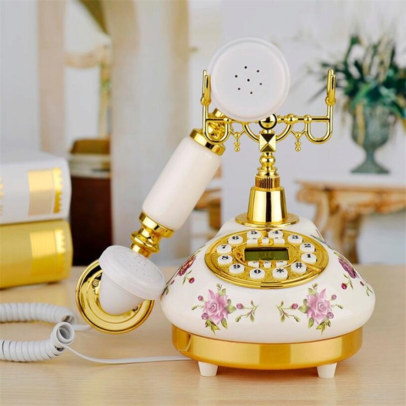 Glodeals 1960's stijl roze retro ouderwetse roterende wijzerplaat telefoon