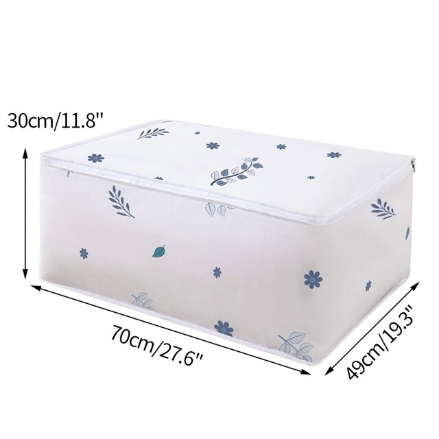 Home Closet Clothing Quilt Storage Bags Foldable Clothes Sweater Organizer Box Large Capacity Cabinet Container Sorting Pouch: Leaves L