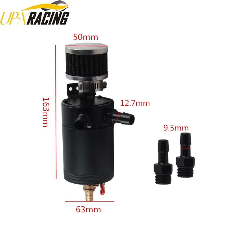 Motor auto olietank kan reservoir aluminium zwart