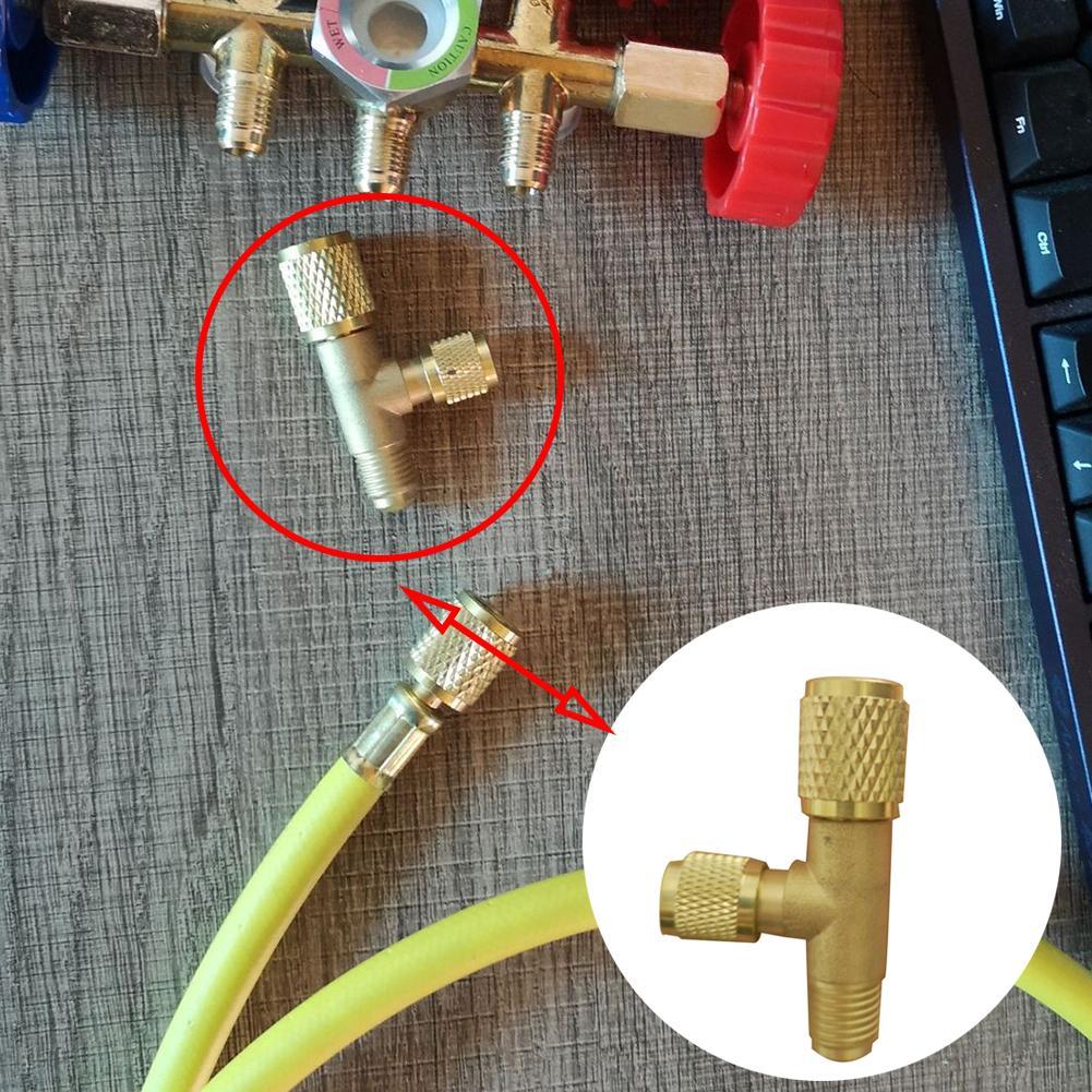 Refrigerant Exhaust Valve Bleed Valve Full Copper Quick Release Fluorine Pipe Exhaust Valve Pressure Gauge Exclusion Air Valve