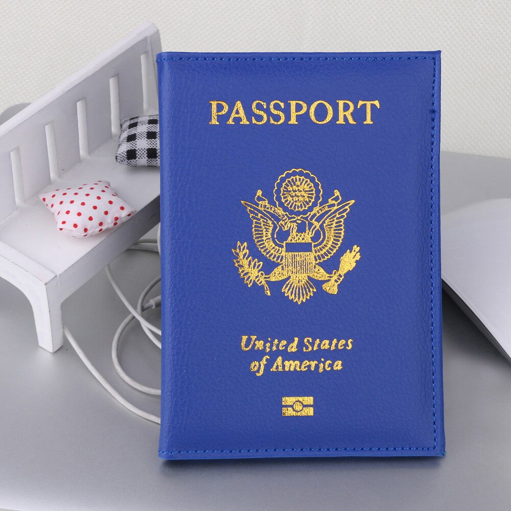 Travel Cute USA Passport Cover Women Pink USA Passport Holder American for Passports Girls Case Passport Wallet Pasaporte @: Blue