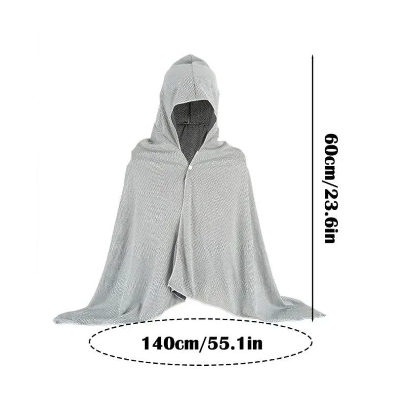 Microvezel strandponcho met capuchon, snel drogend, absorberend, oversized omslagdoek, surf- en zwemponcho, unisex, zwembad- en reisomslagdoek