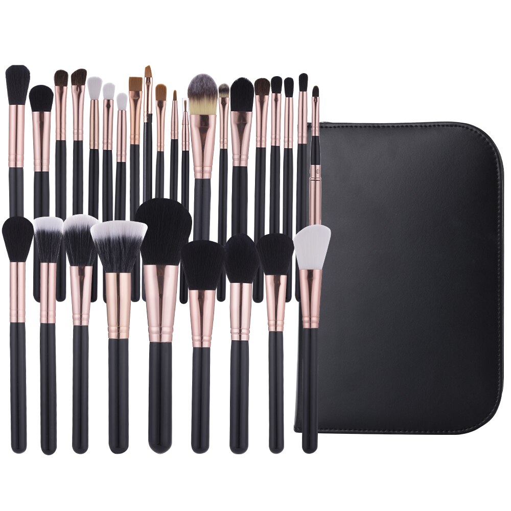 RANCAI-Juego de brochas de maquillaje , 29 Uds., grandes y flojos, base en polvo, sombra de ojos, delineador de ojos, cejas, pestañas, contorno, resaltar: 29pcs Brush with Bag