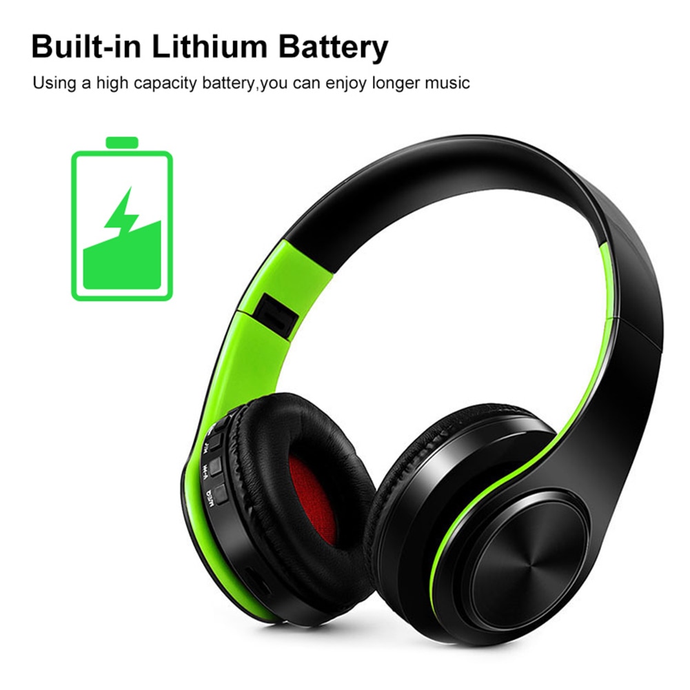 Bluetooth 4.0 Foldable Stereo Wireless Headphones Heavy Bass Headsets with Mic EDR Bluetooth Sports Earphone For Phone PC