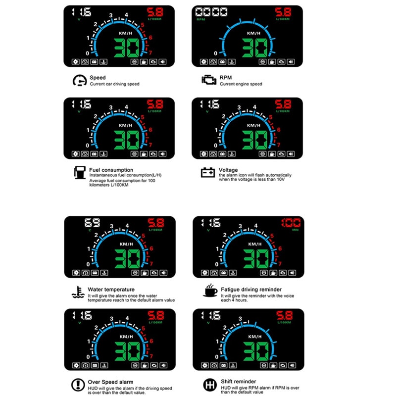 WiiYii HUD E350 car Head Up display Auto speed alarm OBD2 Windscreen Projector car electronics Data Diagnostic Tool