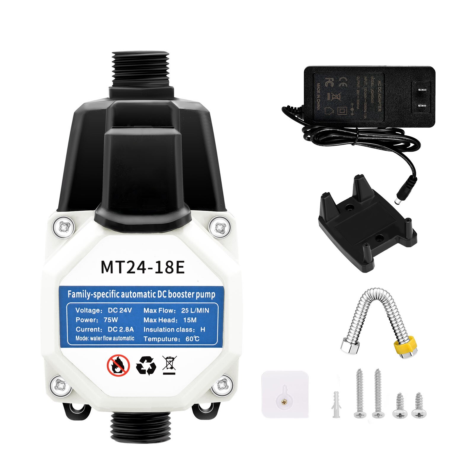 Booster Pump Connector Housing 24V 75W Pressure Water for kitchen Sink Shower Head Outside Tap