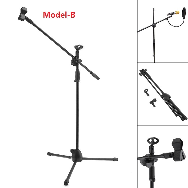 Black NB-35 Microphone Scissor Arm Stand Mic Clip Holder with Desktop Alloy Base Clampfor KTV / Studio Microphone accessories: Model-B