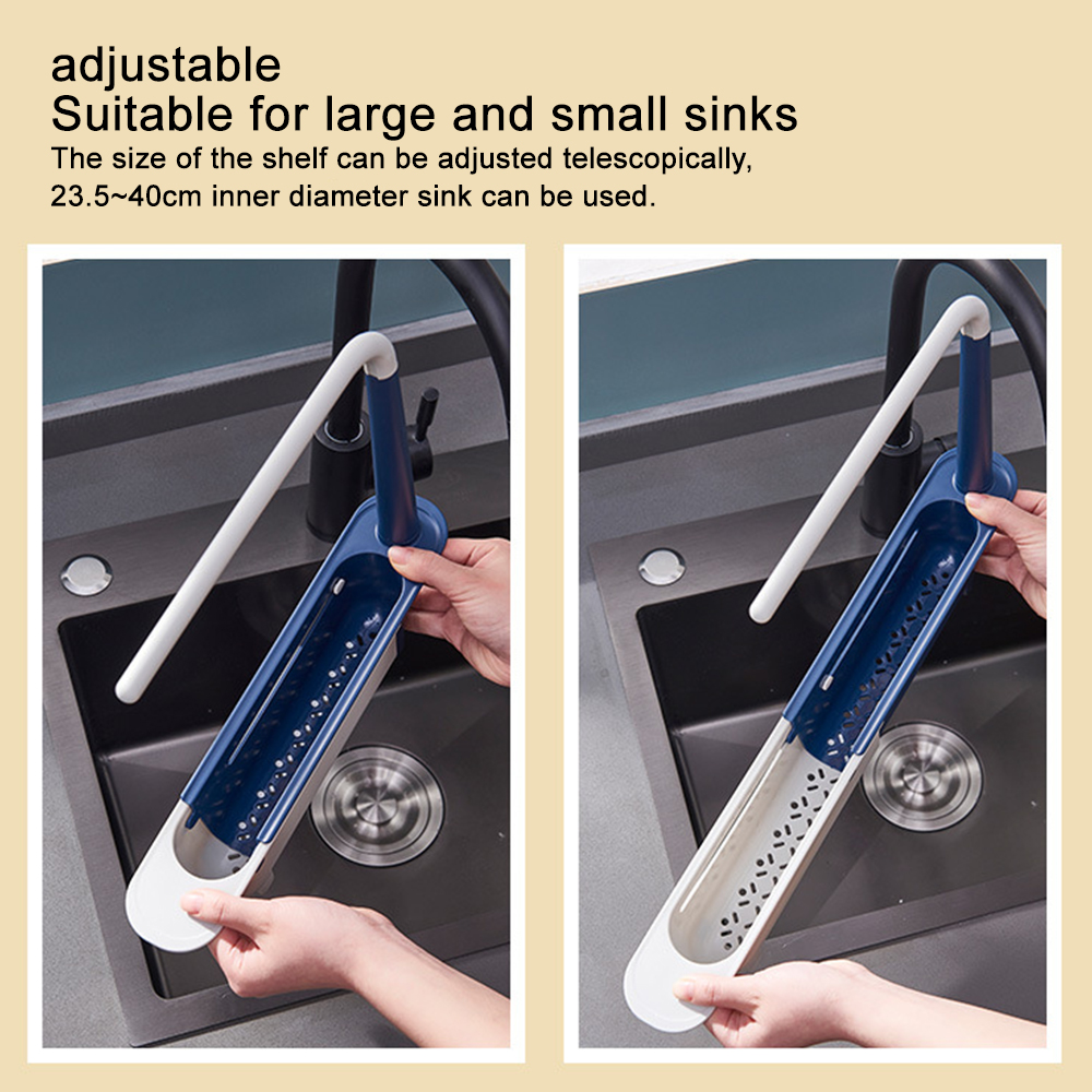Gootsteen Afvoer Rack Waterfilter Intrekbare Aanpassing Opslag Plank Punch-Gratis Spons Zeep Houder Expandable Organizer