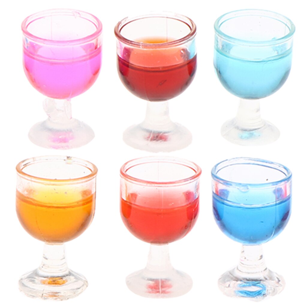 6 Pieces Miniatuur Cocktail Bril Party Keuken Drankjes Bar Items Voor 1/12