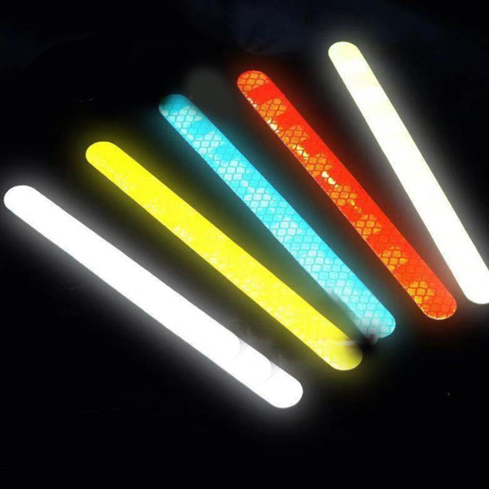 6Pcs Reflectante Auto Stickers Reflector Achteruitkijkspiegel Reflecterende Tape Auto Accessoires Exterieur Reflex Tape Reflecterende Strip