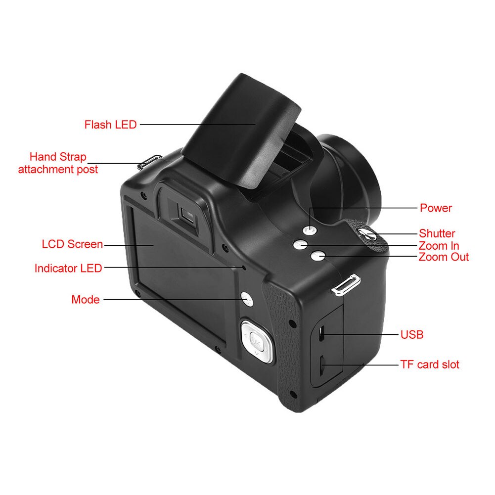 Digital Video Camera - 1080P HD - 18X Digital Zoom - Anti-Shake - Wide-Angle Lens
