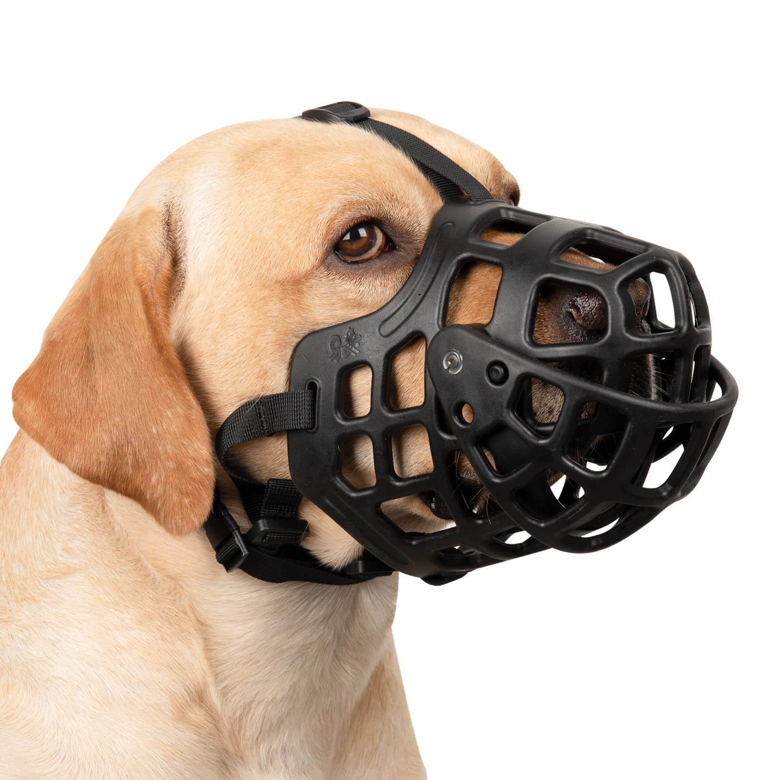 Bozal de cesta para perro con cubierta móvil, jaula suave que evita morder, masticar, recoger y lamer, aseo, entrenamiento