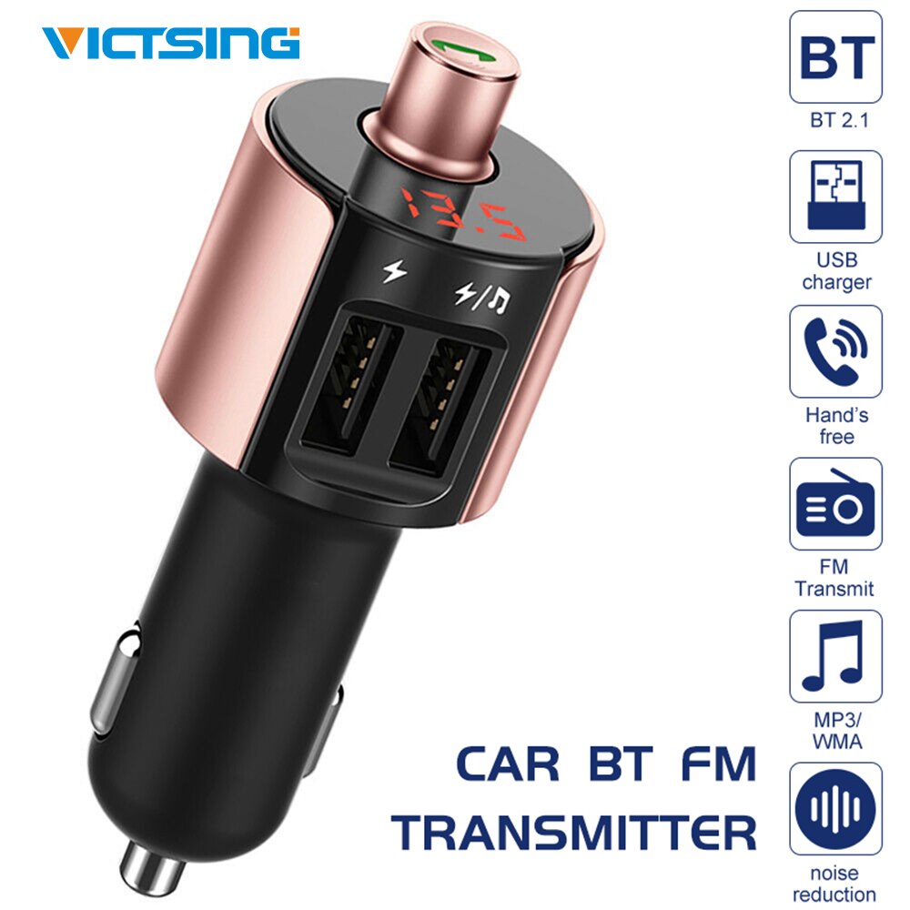 VicTsing Auto Bluetooth Fm-zender Draadloze Fm-zender Dual USB MP3 Speler Quick Lading Handsfree BT FM zender