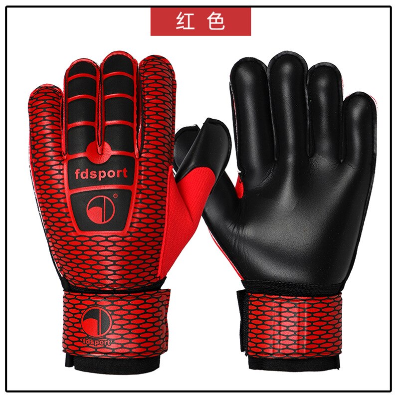 Guantes de Portero De Fútbol de látex espesados para adultos, guantes de portero de fútbol de protección de dedos fuertes profesionales: red / Size 8
