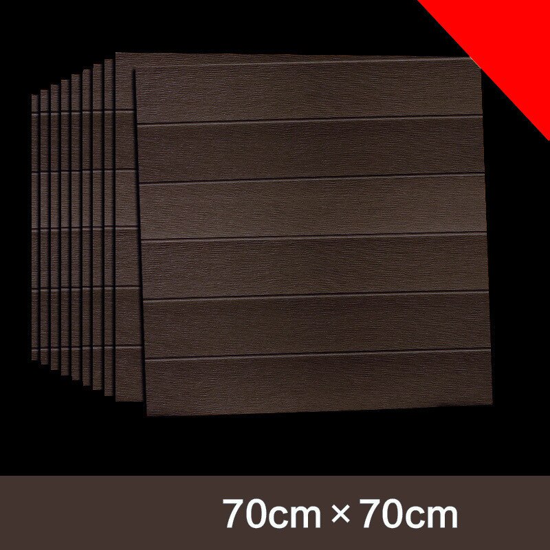 3D Stereo Wall Stickers Waterproof Moisture Proof Mildew Foam Wallpaper Self-adhesive Decorative Ceiling Wood Grain Stickers: C