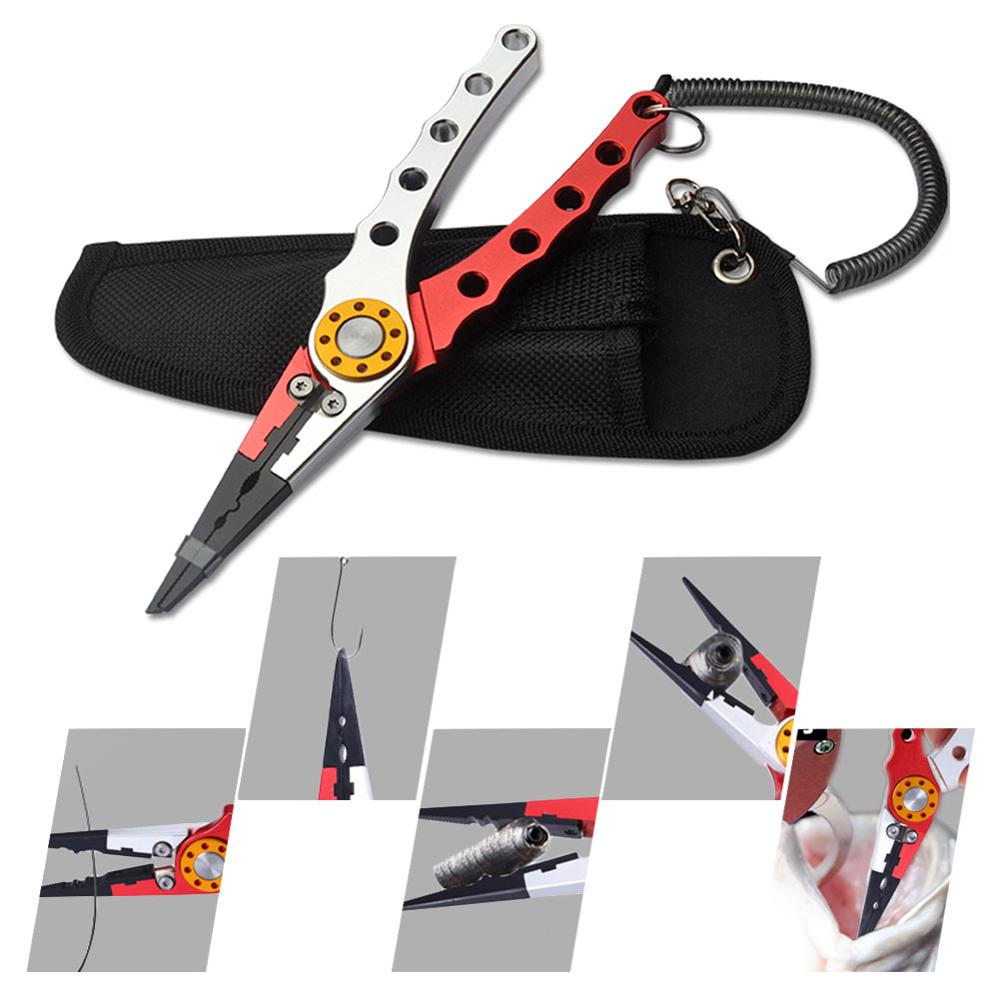 Alicates de pesca, tijera, línea trenzada, cortador de señuelos, removedor de anzuelos, herramienta para cortar pescado, pinzas, tijeras, alicates de pesca, 7 colores