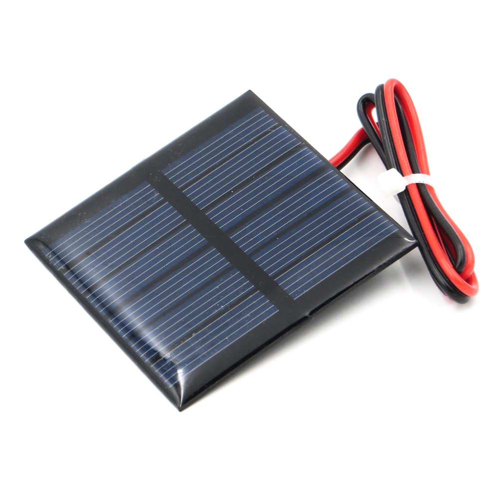 1pc x 3v 120ma med 30cm forlængerledning solcelle polykrystallinsk silicium diy batterioplader lille mini solpanel kabellegetøj