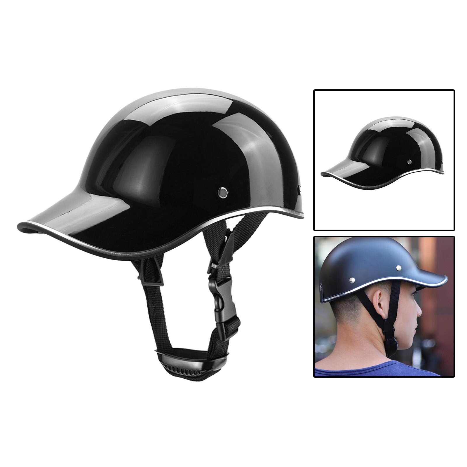Casque de Protection de tête pour vélo de route, moto, Scooter, patins à roulettes: Black
