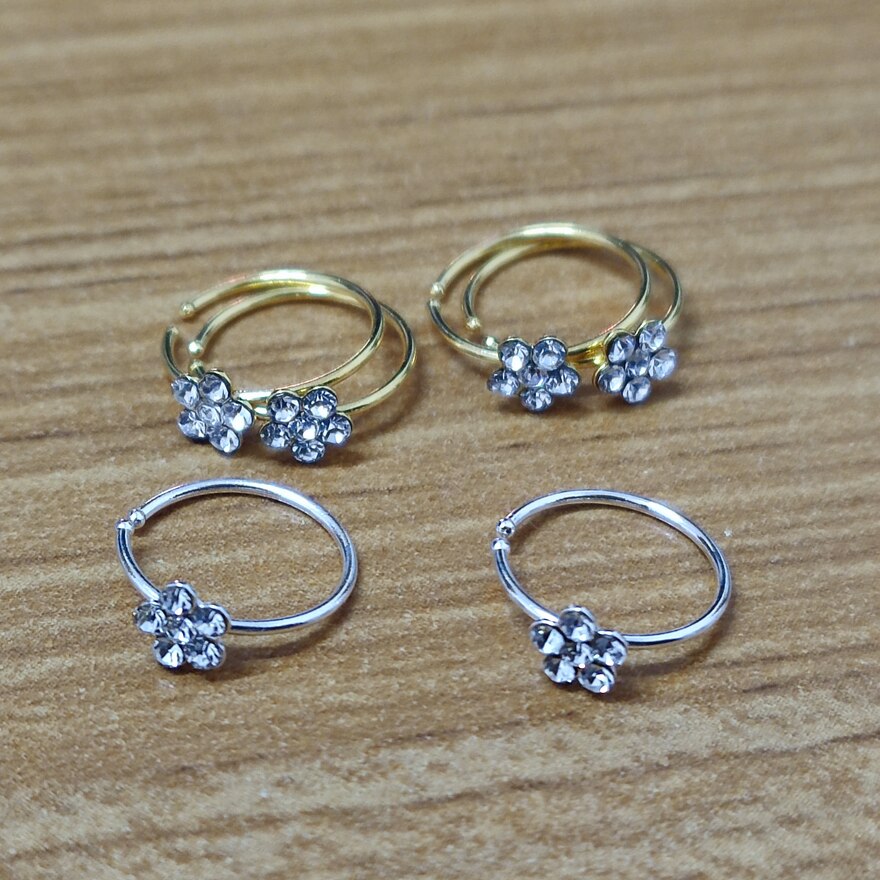 30 Stks/partij 925 Sterling Zilveren Nez Piercing Neus Hoepel Ring Bloem Vorm Lichaam Sieraden