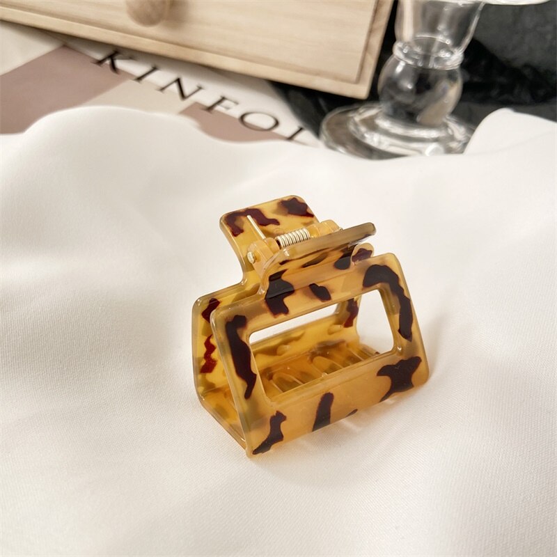 Moda grampo de cabelo multicolorido acrílico oco quadrado rabo de cavalo grab meninas grampo de cabelo acessórios de estilo de cabelo