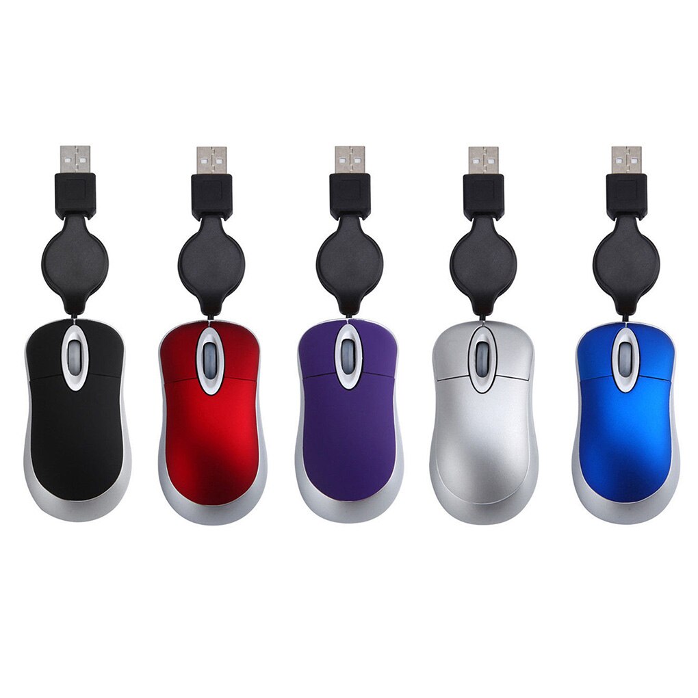 Belle Mini souris filaire rétractable USB câble ergonomique ordinateur de bureau ordinateur portable souris de jeu photoélectrique petite souris