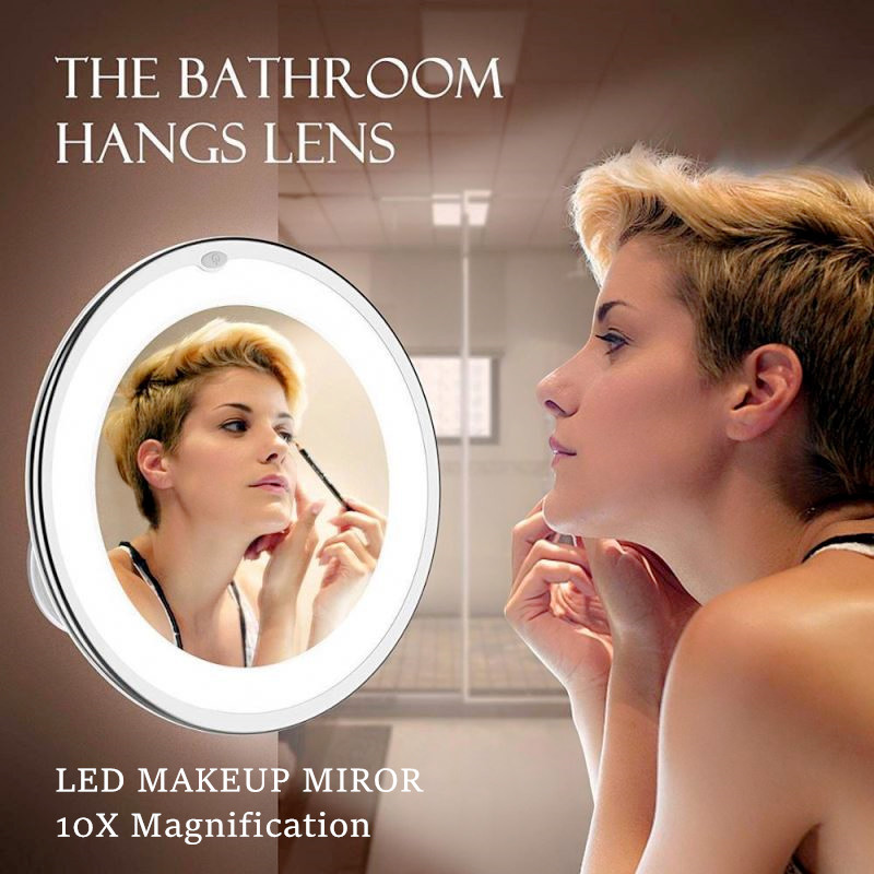 Riippuva meikkivalo matka kannettava led-meikkipeili 10x led-valolla