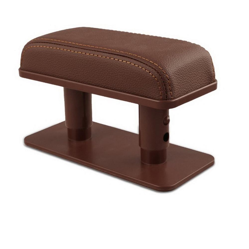 Reposabrazos Universal para coche, soporte para codo izquierdo, apoyabrazos central de cuero, caja ajustable derecha, reposabrazos para puerta antifatiga: brown