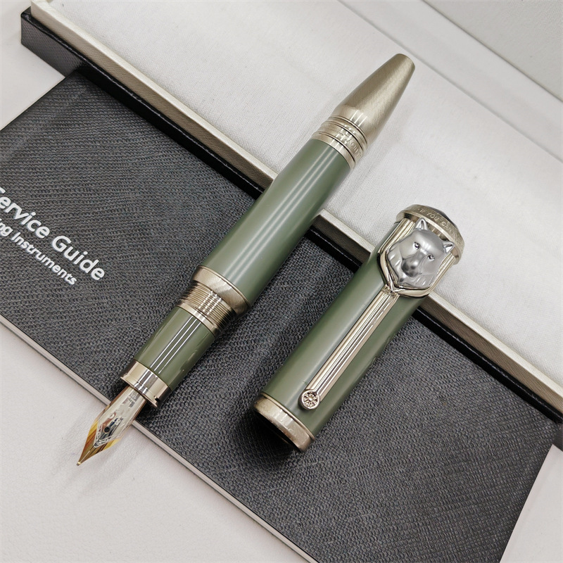 M grand écrivain Rudyard Kipling stylos à bille roulante fontaine encre luxe écriture papeterie avec tête de loup