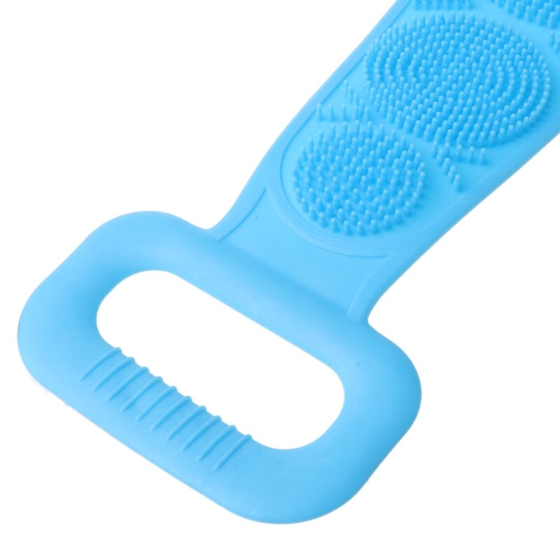 Frotador de espalda de silicona toalla cepillo corporal para baño cinturón de masaje de doble cara Correa Q1QD