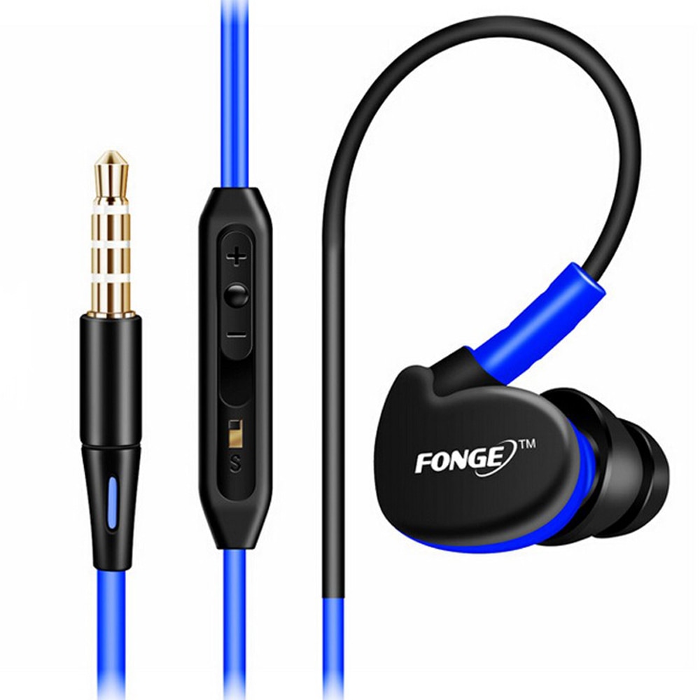 Sport Fonge Headphones Earphones Running Sweatproof Stereo Bass Music Headset With Mic For All Mobile Phone 4 color