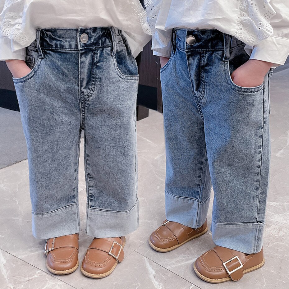 Baby Meisje Jeans Patchwork Jeans Voor Meisjes Lente Herfst Jeans Baby Meisje Casual Stijl Meisjes Kleding