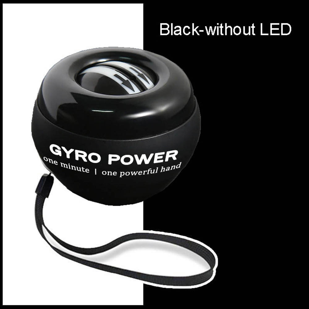 Led Gyroscopische Powerball Autostart Bereik Gyro Power Wrist Ball Met Teller Arm Hand Spier Kracht Trainer Fitnessapparatuur: Black-without LED