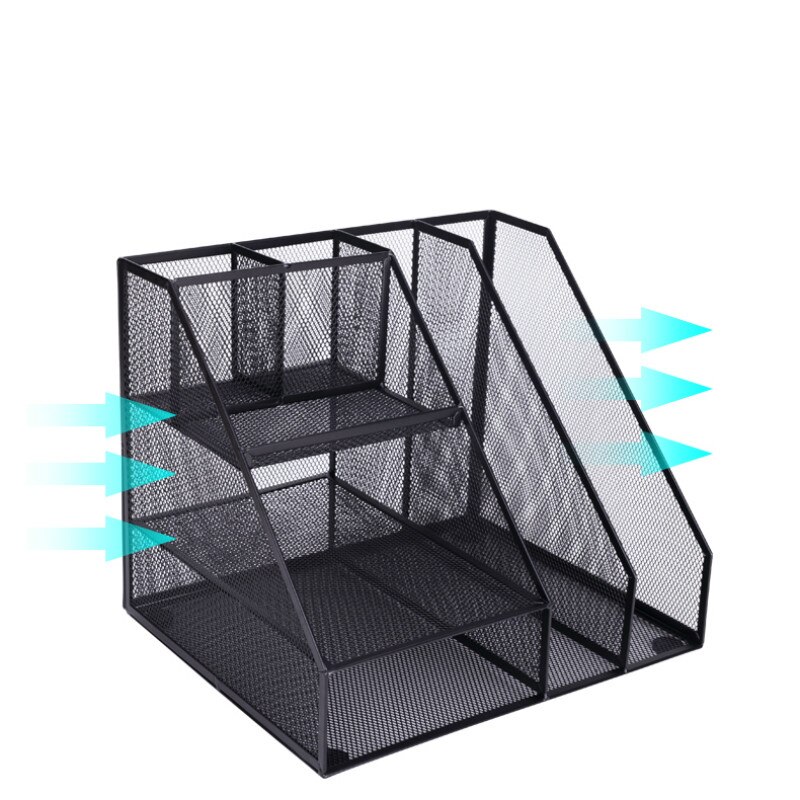 Deli metall filfack skrivbordsdatalagring ram organisatör galler multifunktion metall galler dokumentfack kontor skolmaterial