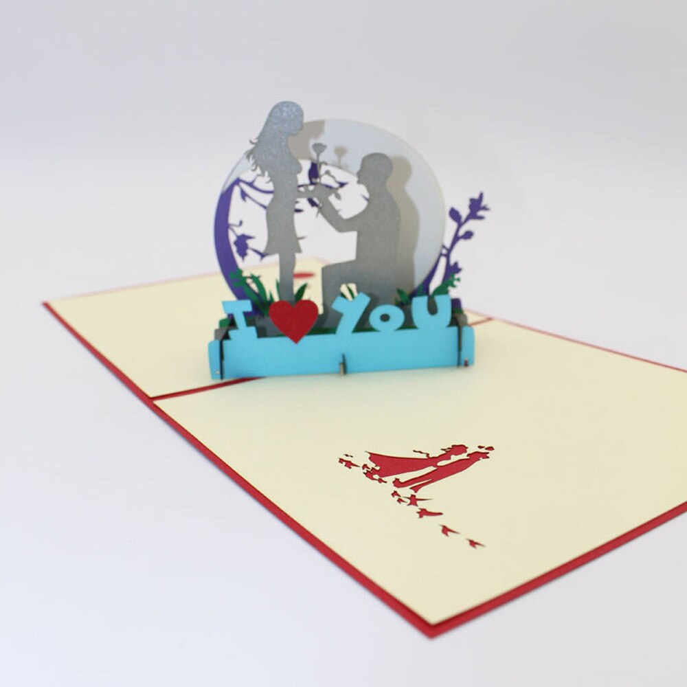 Newest creativity Paper 3D Pop Up Cards Valentine Lover Happy Birthday Anniversary Greeting Cards Postcards Card