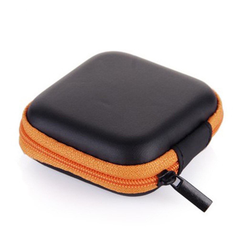 Portable Silicone Coin Purse Mini Round Bag For Earphone SD Cards Cable Cord Wire Storage Key Wallet: Orange