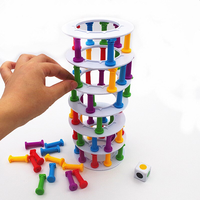 Gioco impilabile a torre jumbo Jenga gioco blocchi di costruzione raffinati con dadi rovesciamento torre pendente giocattolo giochi per feste in famiglia