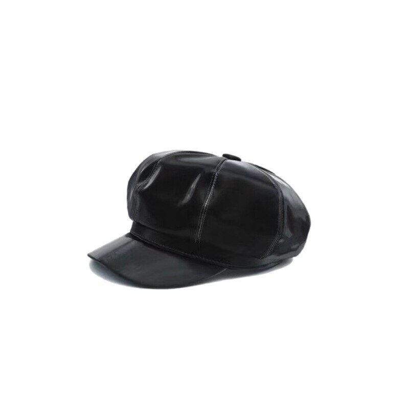 Beret vinter kvinner marine lue hul skinn lue menn lue skinn åttekantet hatt fest britisk retro cap beret