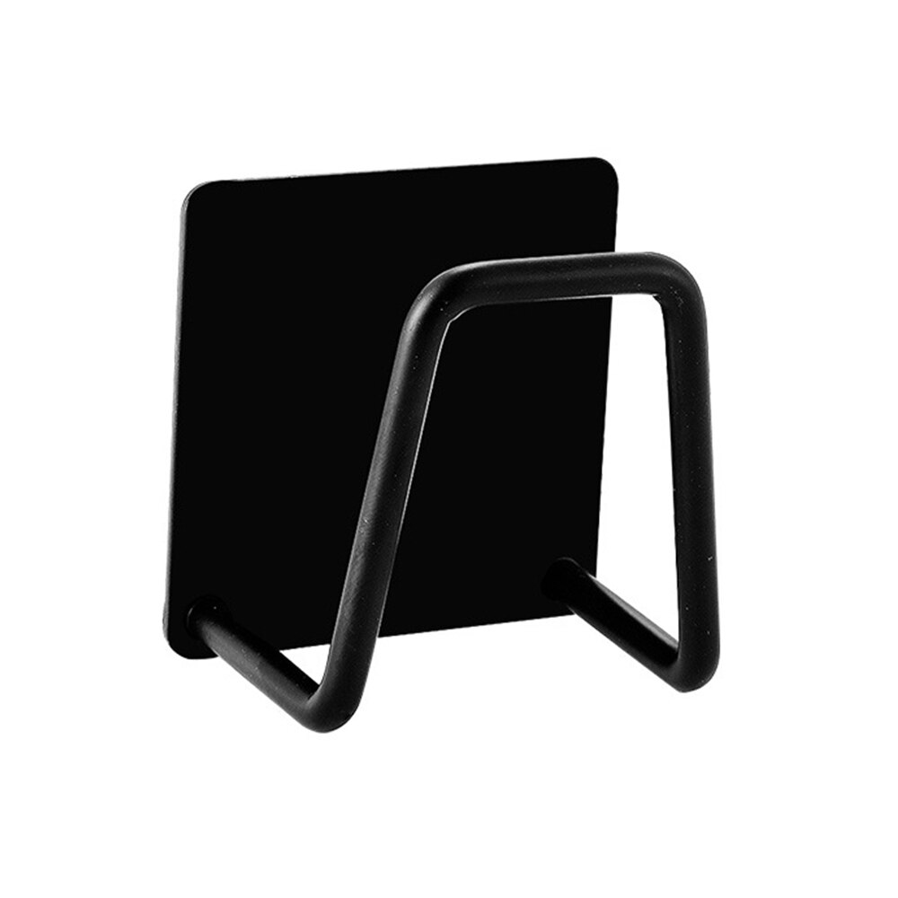 Kitchen Stainless Steel Sponges Holder Self Adhesive Sink Sponges Drain Drying Rack Kitchen Sink Accessories Storage Organizer: black