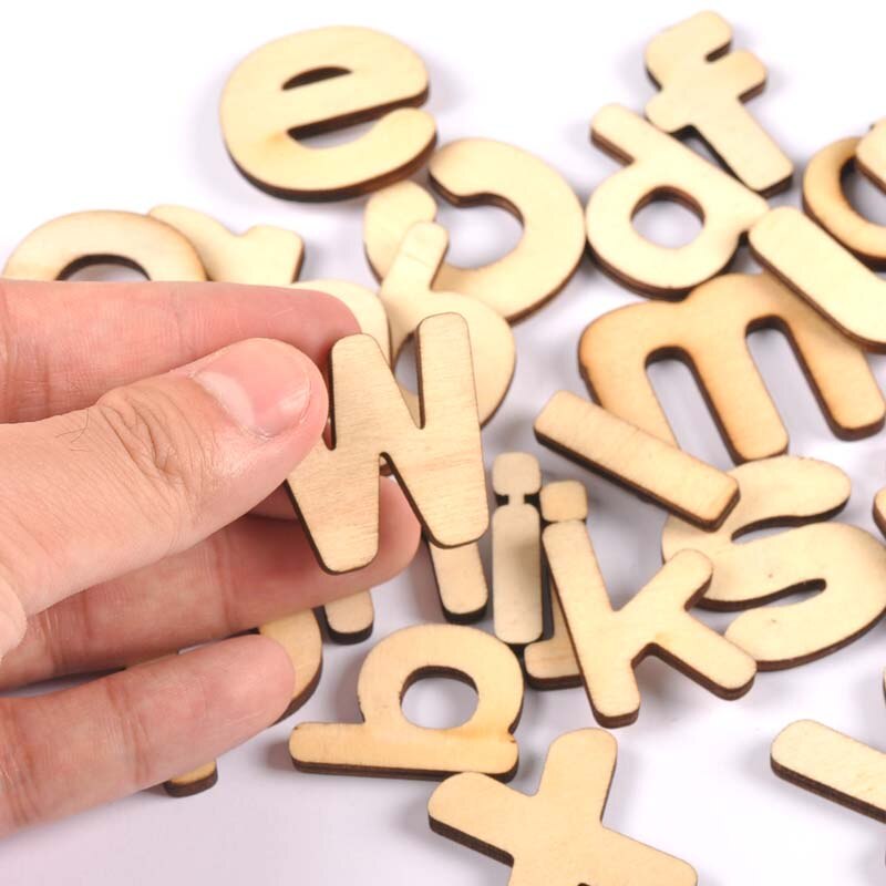 26Pcs natural lowercase Alphabet Letter Wooden Scrapbooking Art Craft for Handmade Accessory Home Decoration 17mm mt2619