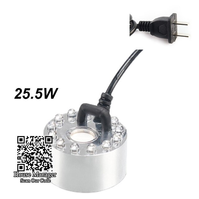 Aquarium 24W Nebel Nebel Hersteller 12LEDs licht Brunnen Steingarten Wasserfall Zerstäuber für Fischteich Schreibtisch Deko, simulieren morgen Tau nebel: 25.5W uns Stecker