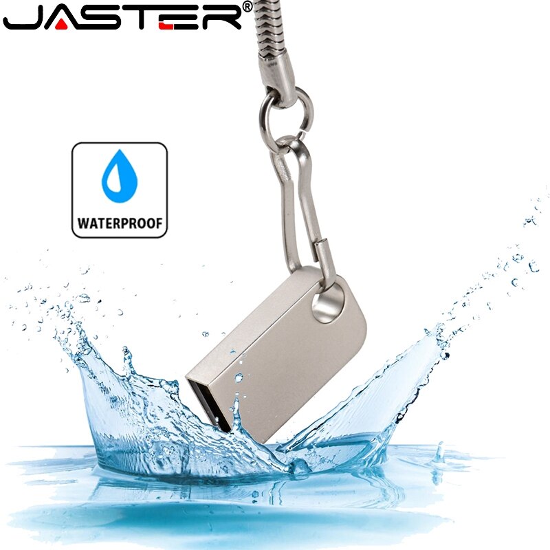 JASTER USB 2.0 metal belt chain gold silver black pen drive 4GB 8GB 16GB 32GB 64GB 128GB USB flash drive (over 10PCS free LOGO)